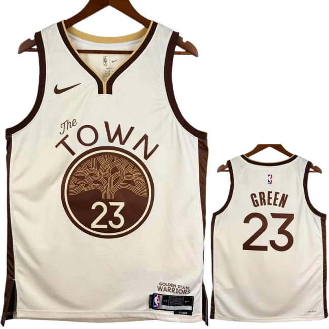25-26 WARRIORS GREEN #23 Khaki City Edition Top Quality Hot Pressing NBA Jersey (V领)