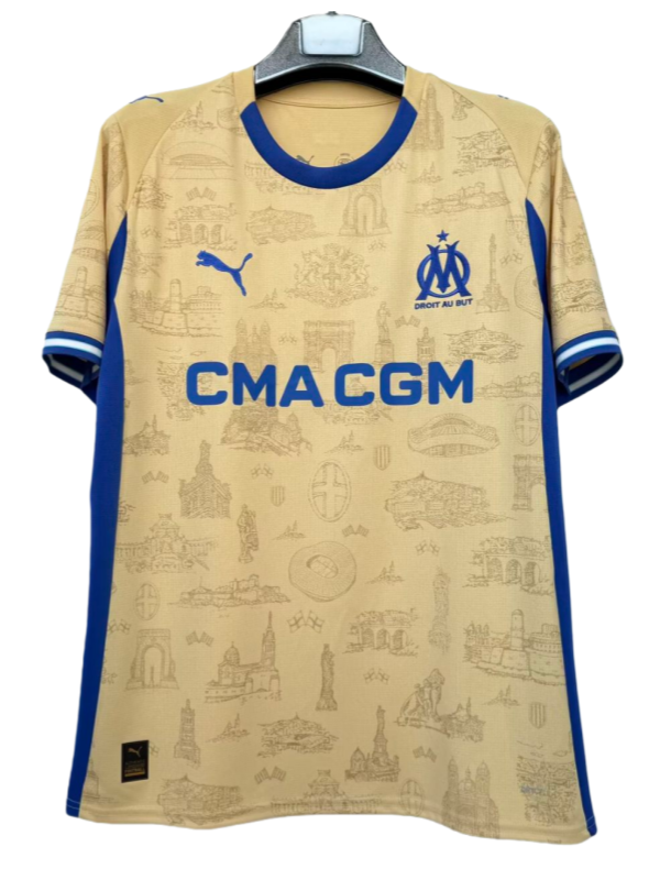 2025-26 Mens Marseille Special Edition yellow 1:1 soccer jersey