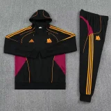 2025-26 Mens Roma Black Hoodie Tracksuit