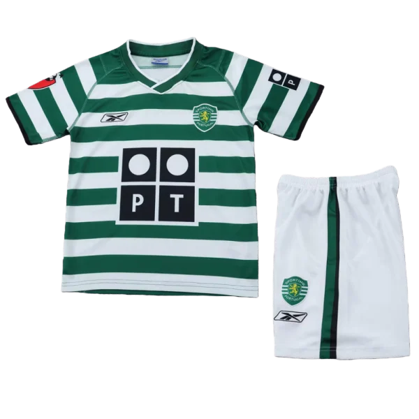 2003-2004 Sporting Lisbon Home Kids Retro Soccer Jersey