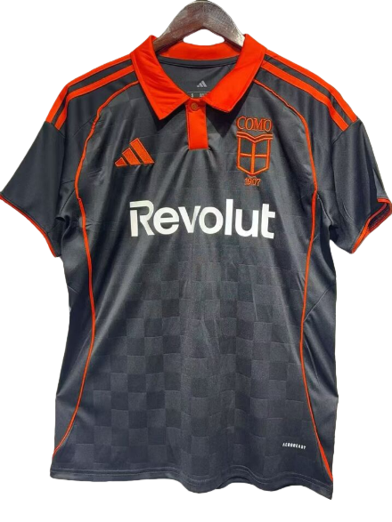 2025-26 Mens Como third away black Soccer Jersey