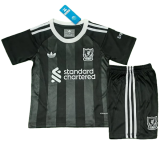2025-26 Kids LIV Black GoalKeeper soccer Jersey