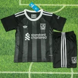 2025-26 Kids LIV Black GoalKeeper soccer Jersey
