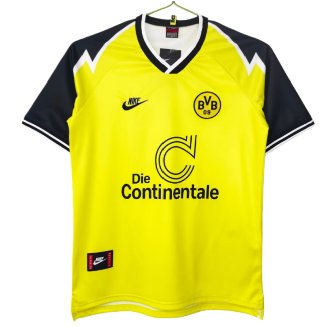 1995-96 Retro Mens Borussia Dortmund yellow Home soccer Jersey