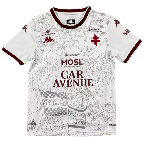 2025-26 Mens Metz away white Fans Soccer Jersey
