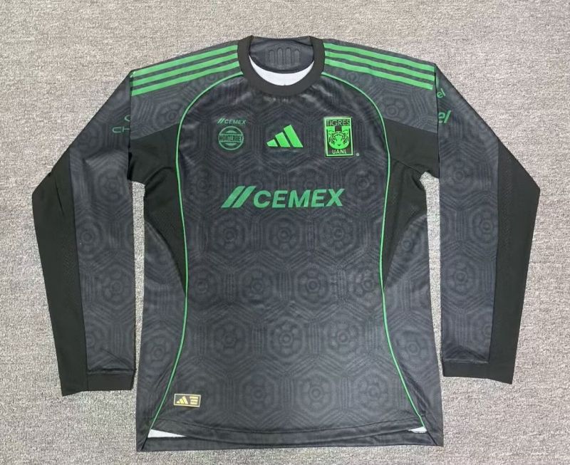 2025-26 Mens Tigres UANL Third away long sleeve Player version soccer Jersey