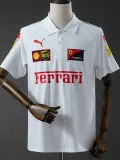 25-26 F1 Ferrari White Casual Polo Racing Suit (有领)