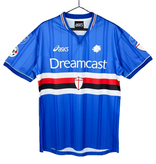 2001-02 Mens   Sampdoria home Retro soccer Jersey