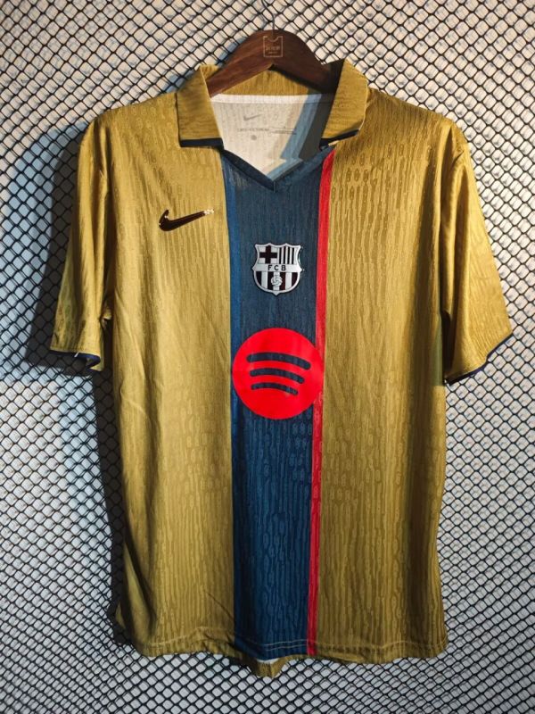 2025-26 Mens Barcelona khaki Special Edition Player soccer jersey