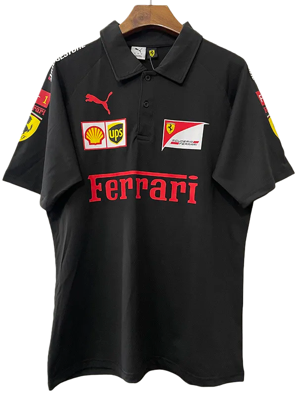 25-26 F1 Ferrari Black Casual Polo Racing Suit (有领)