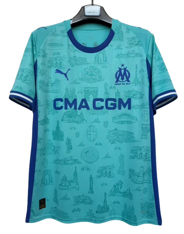 2025-26 Mens Marseille Special Edition blue 1:1 soccer jersey