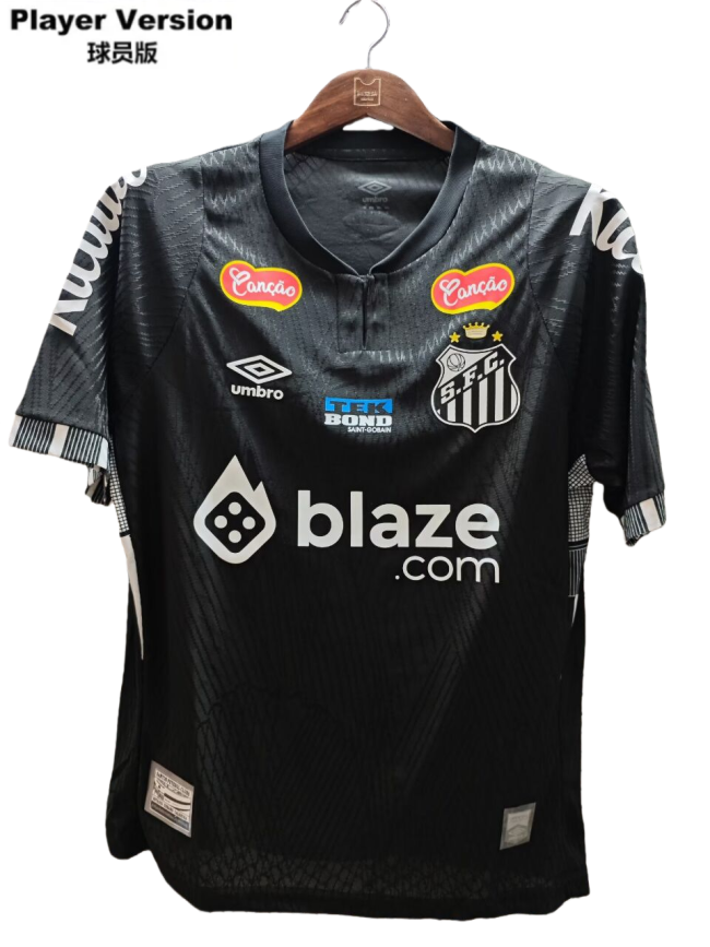 2025-26 Mens Santos black retro edition Player Soccer Jersey