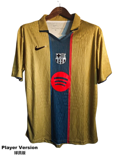 2025-26 Mens Barcelona khaki Special Edition Player soccer jersey