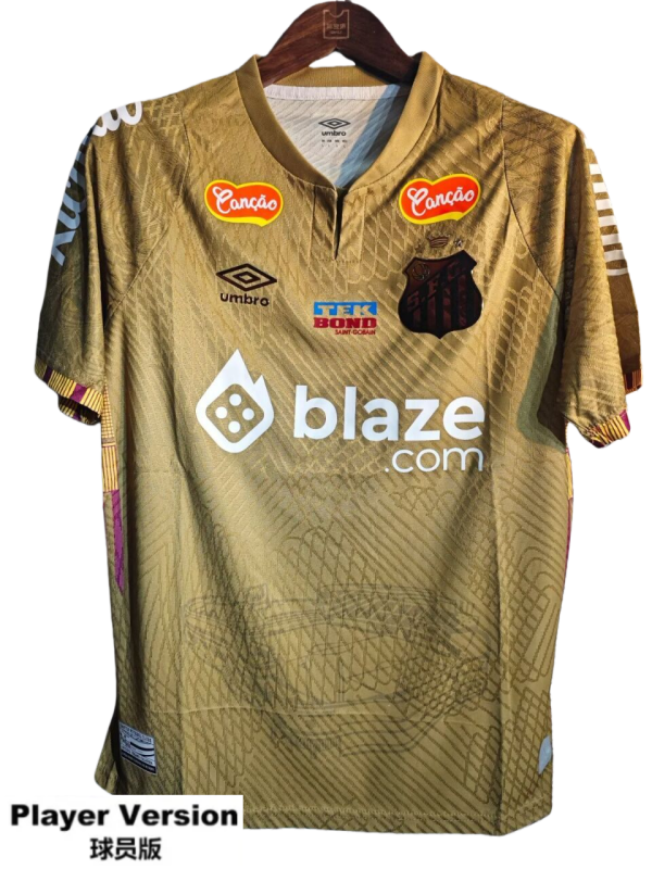 2025-26 Mens Santos khaki retro edition Player  Soccer Jersey
