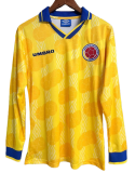 1994 Colombia Home Retro long sleeve Soccer Jersey