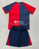 2025-26 Kids Cagliari home red blue  Soccer Jersey