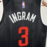 25-26 Raptors INGRAM #3 Black City Edition Top Quality Hot Pressing NBA Jersey