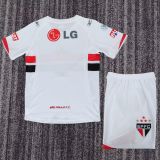 2007-08 Kids Sao Paulo home white Retro  soccer jersey