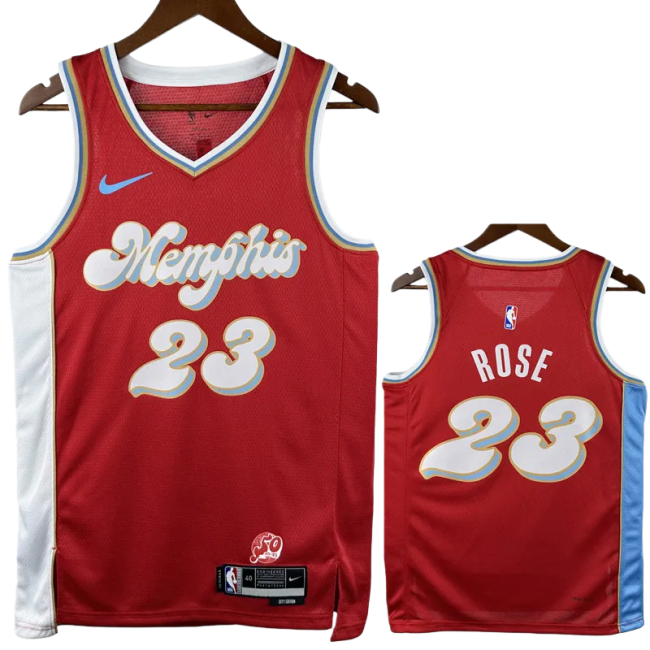 24-25 Grizzlies ROSE #23 Red City Edition Top Quality Hot Pressing NBA Jersey