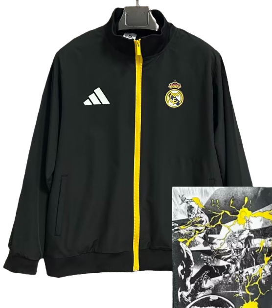 2025-26 Mens Real Madrid black comic version windbreaker