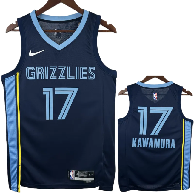 22-23 Grizzlies KAWAMURA #17 Royal blue Top Quality Hot Pressing NBA Jersey