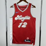 24-25 Grizzlies MORANT #12 Red City Edition Top Quality Hot Pressing NBA Jersey