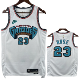 24-25 Grizzlies ROSE #23 White Retro Top Quality Hot Pressing NBA Jersey
