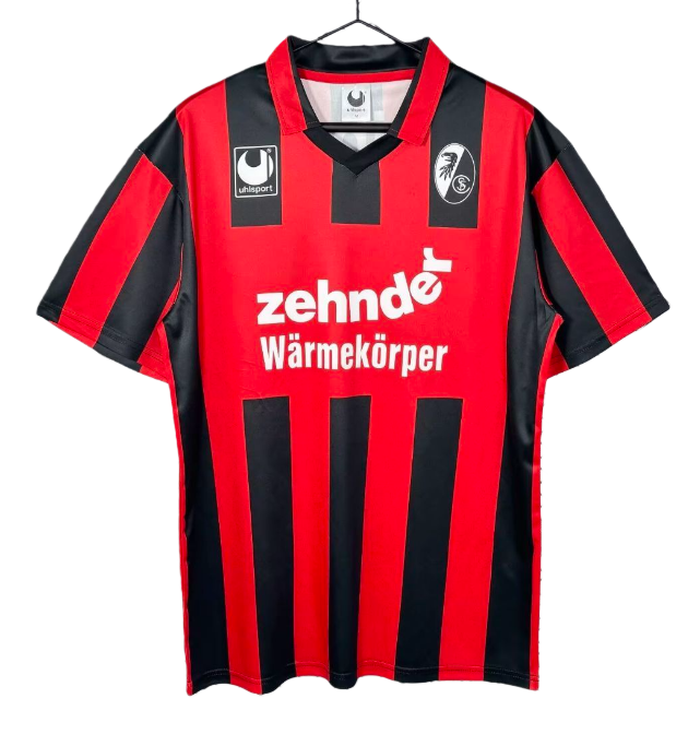 1994-95  Mens SC Freiburg  red   Retro home Soccer Jersey