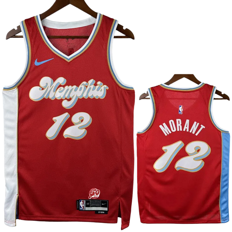 24-25 Grizzlies MORANT #12 Red City Edition Top Quality Hot Pressing NBA Jersey