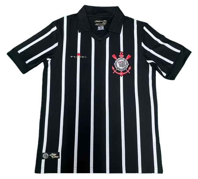 2012 Corinthians Black Special Edition Retro Soccer Jersey