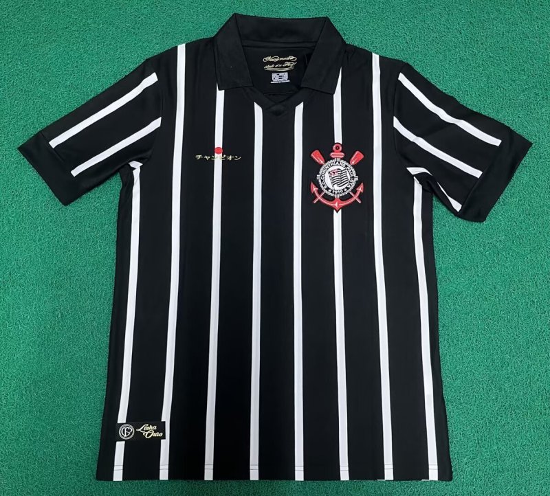 2012 Corinthians Black Special Edition Retro Soccer Jersey