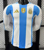 2024-25 Mens Argentina home Player version with FIFA World Champions 2022 Patch  long sleeve  soccer  Jersey