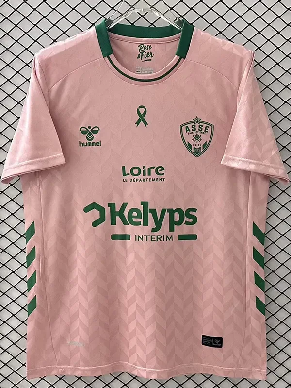 2025-26 Mens Saint Etienne Pink Special Edition Fans Soccer Jersey