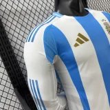 2024-25 Mens Argentina home Player version long sleeve  soccer  Jersey