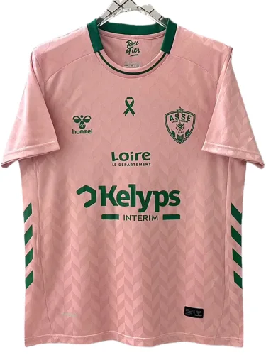 2025-26 Mens Saint Etienne Pink Special Edition Fans Soccer Jersey
