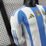 2024-25 Mens Argentina home Player version with FIFA World Champions 2022 Patch  long sleeve  soccer  Jersey