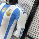 2024-25 Mens Argentina home Player version with FIFA World Champions 2022 Patch  long sleeve  soccer  Jersey