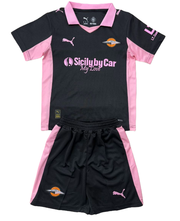 2025-26 Kids Palermo F.C. away black soccer jersey