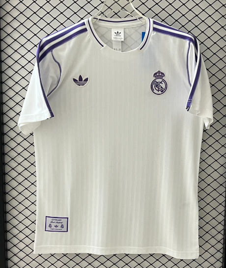 2025-26 Mens Real Madrid  White Casual Edition Fans Training Shirts