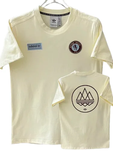 2025-26 Mens Aston Villa Beige Casual T-Shirt