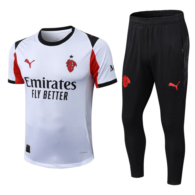 2025-26 Mens  AC Milan  away white black Tracksuit