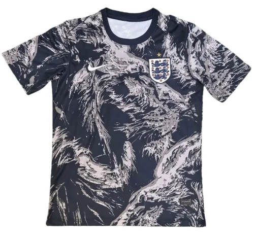 2025-26 Mens England Black Grey Soccer Jersey