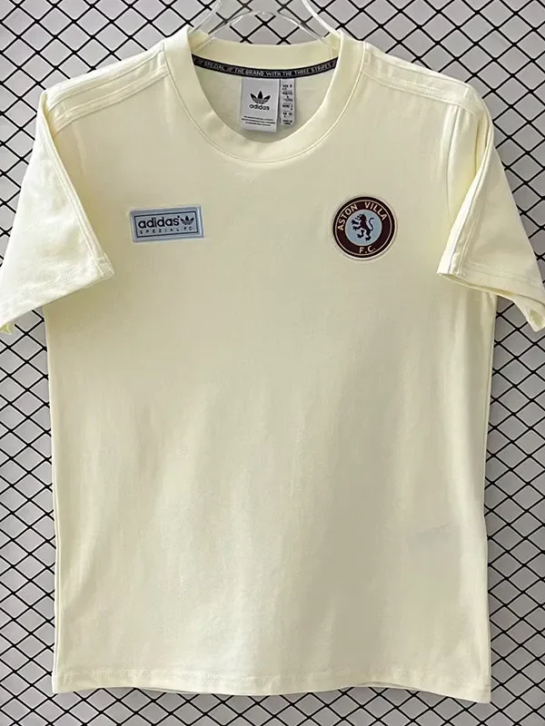 2025-26 Mens Aston Villa Beige Casual T-Shirt