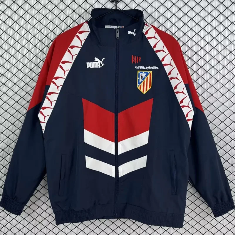 1995-1996 Atletico Madrid Black Red Retro Windbreaker