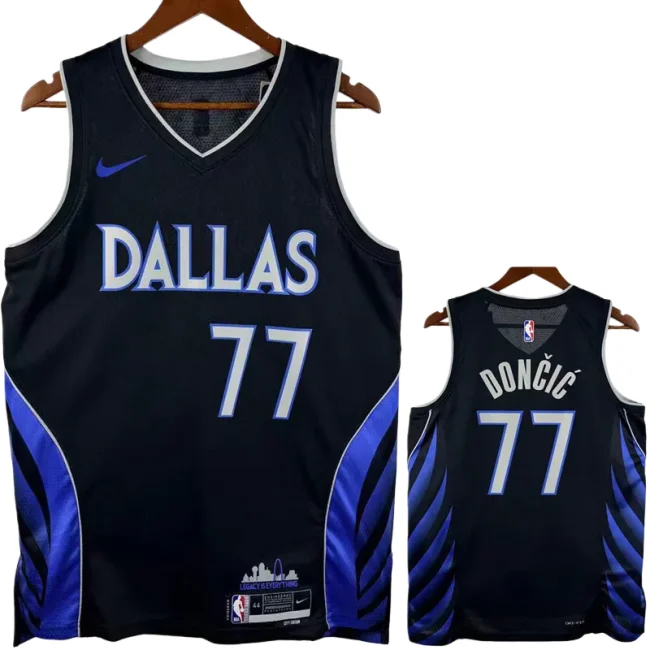 25-26 Dallas Mavericks DONCIC #77 Black City Edition Top Quality Hot Pressing NBA Jersey(V领)