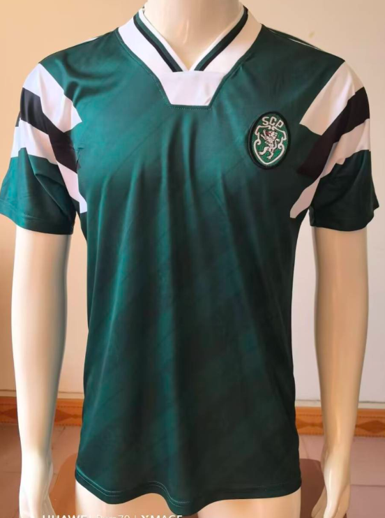 1990 Mens Sporting Lisbon Dark Green retro soccer Jersey