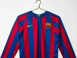 2005-06 Mens Barcelona home Long Sleeve Retro Soccer Jersey