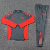 2025-26 Mens Bayern Munich Gray Half Pull Tracksuit