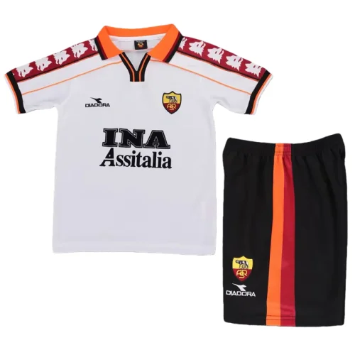 1998-1999 Roma Away Kids Retro Soccer Jersey