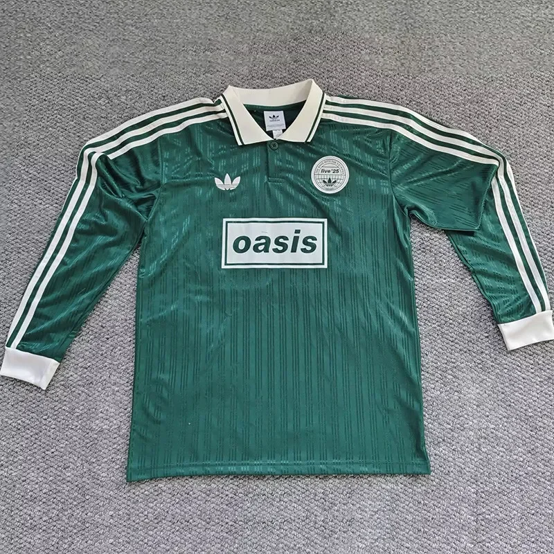2025-26  Ad Oasis Joint Edition #25 Green Polo Long Sleeve  soccer jersey